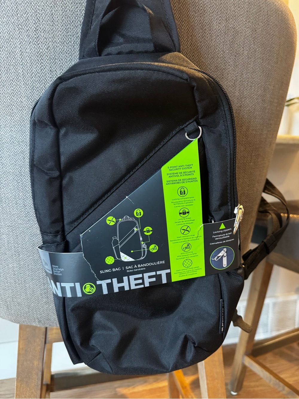 Travelon anti-theft sling bag RFID blocking pocket